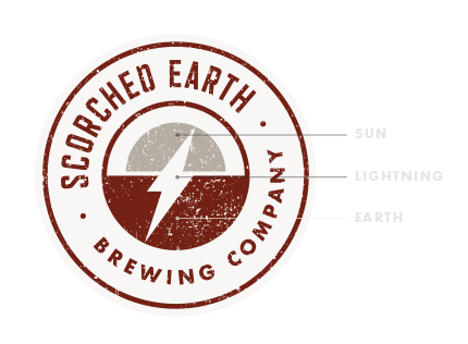 Scorched Earth Brewing logo explained
